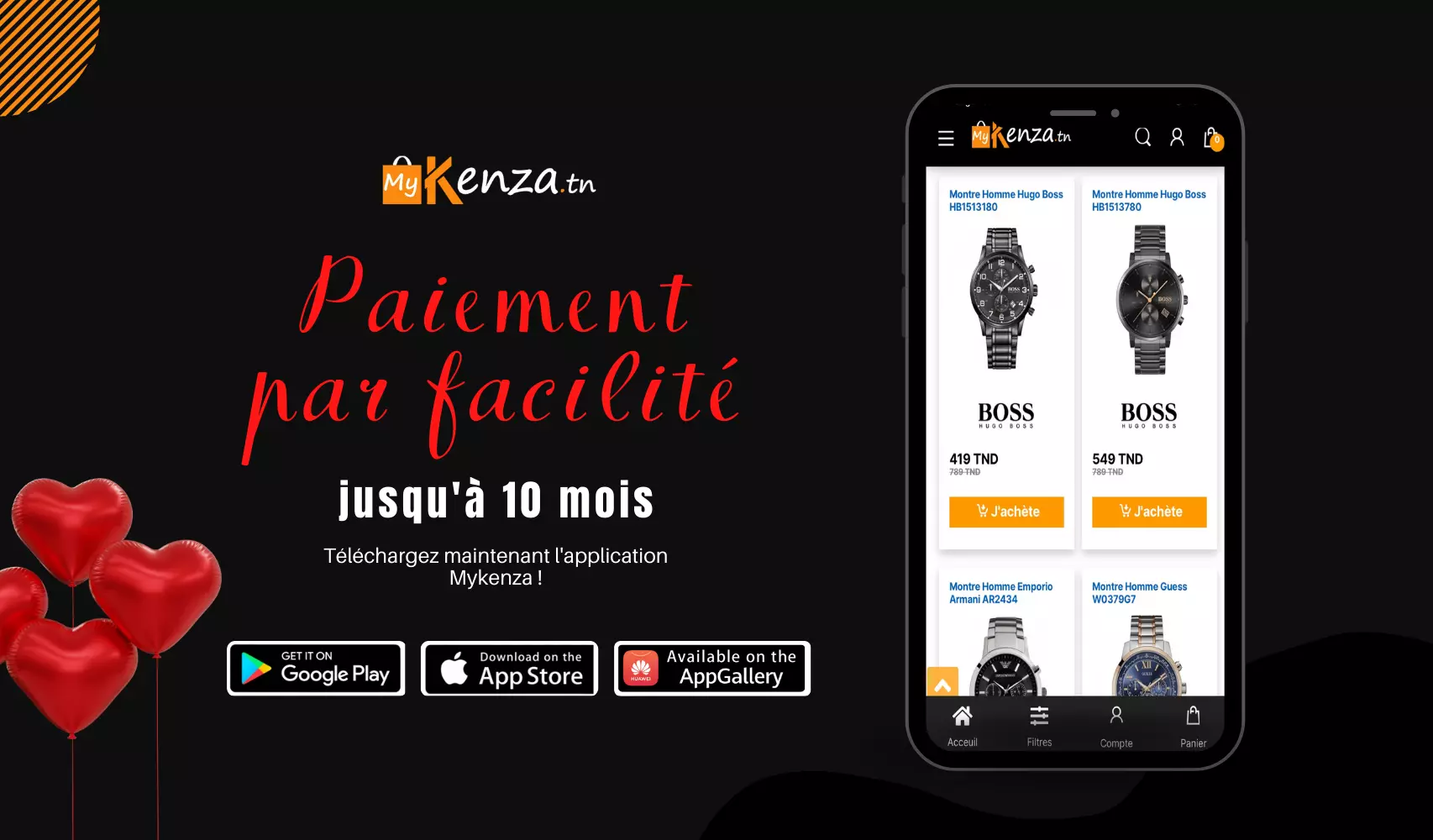 Vente en ligne Montres Lunettes Sac Portefeuilles et Smartwatches au meuilleur prix Tunisie avec possibilité de paiement par facilité jusqu'a 10 mois Mykenza.Tn